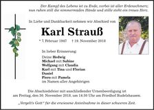 Traueranzeige Karl Strauß