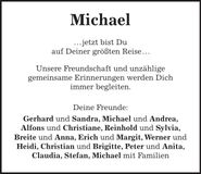 Traueranzeige Michael Breuer