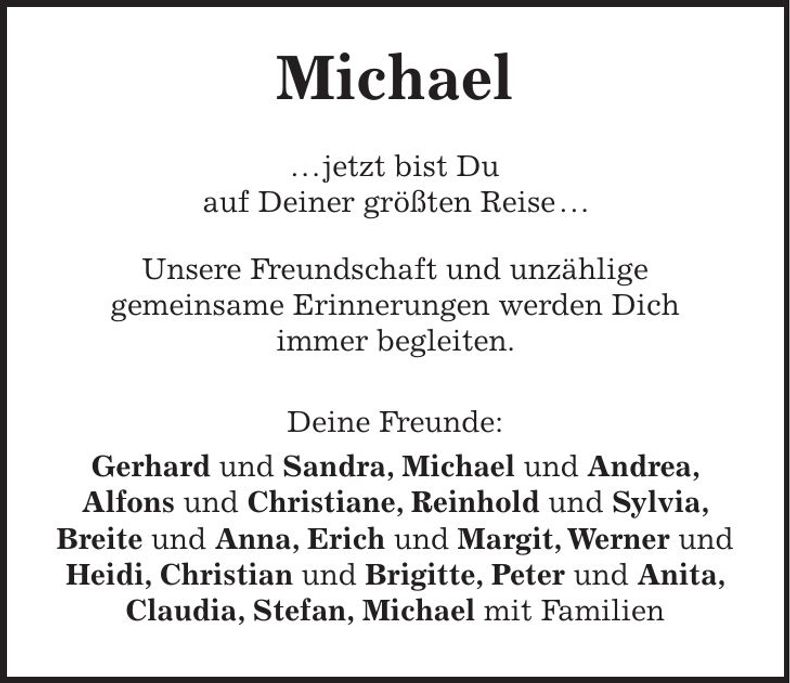 Traueranzeige Michael Breuer