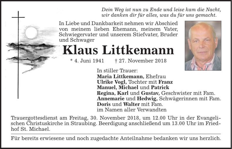 Traueranzeige Klaus Littkemann