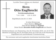 Traueranzeige Otto Englbrecht