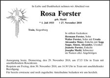 Traueranzeige Rosa Forster
