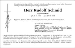 Traueranzeige Rudolf Schmid