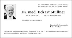 Traueranzeige Eckart Müllner