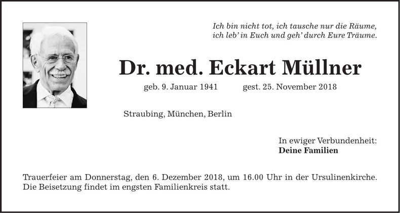 Traueranzeige Eckart Müllner