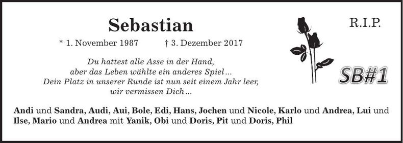 Traueranzeige Sebastian 