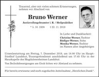 Traueranzeige Bruno Werner