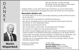 Traueranzeige Martin Wippenbeck