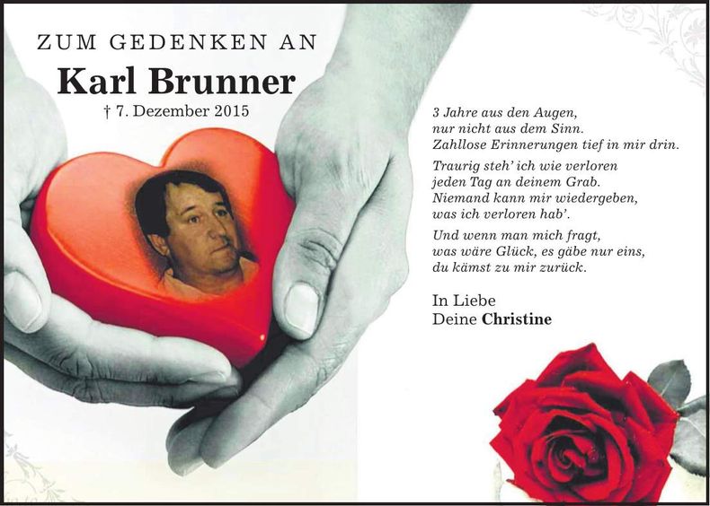 Traueranzeige Karl Brunner