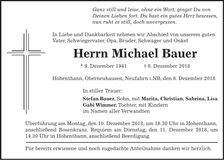 Traueranzeige Michael Bauer