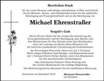 Traueranzeige Michael Ehrenstraßer