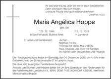 Traueranzeige María Angélica Hoppe
