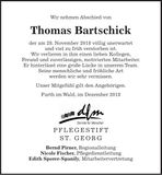 Traueranzeige Thomas Bartschick