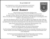 Traueranzeige Josef Aumer