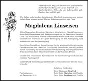 Traueranzeige Magdalena Linseisen