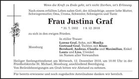 Traueranzeige Justina Graf