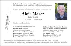 Traueranzeige Alois Moser