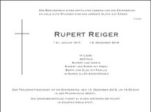 Traueranzeige Rupert Reiger