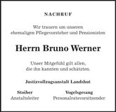 Traueranzeige Bruno Werner