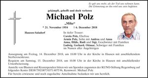Traueranzeige Michael Polz