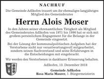 Traueranzeige Franz Kögl