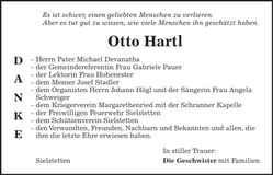 Traueranzeige Otto Hartl