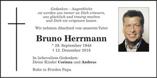 Traueranzeige Bruno Herrmann