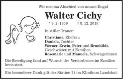 Traueranzeige Walter Cichy