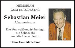 Traueranzeige Sebastian Meier