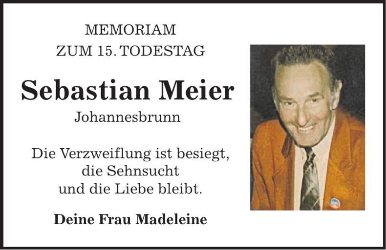Traueranzeige Sebastian Meier