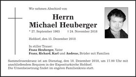 Traueranzeige Michael Heuberger