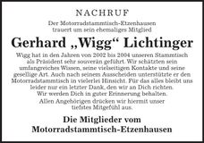 Traueranzeige Gerhard Lichtinger