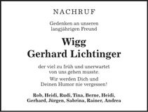 Traueranzeige Gerhard Lichtinger