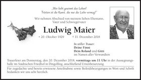Traueranzeige Ludwig Maier
