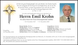 Traueranzeige Emil Krohn