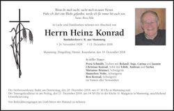 Traueranzeige Heinz Konrad