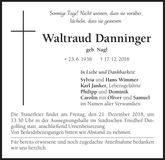 Traueranzeige Waltraud Danninger