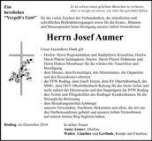 Traueranzeige Josef Aumer