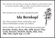Traueranzeige Ida Bernkopf