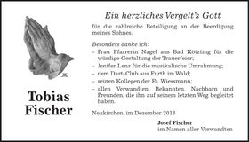 Traueranzeige Tobias Fischer
