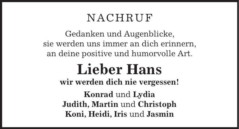 Traueranzeige Johann Brütting