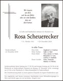 Traueranzeige Rosa Scheuerecker