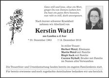 Traueranzeige Kerstin Watzl