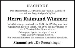 Traueranzeige Raimund Wimmer