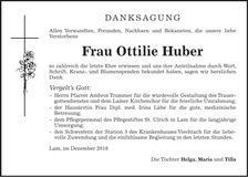 Traueranzeige Ottilie Huber