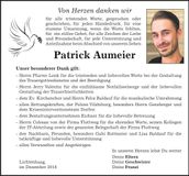 Traueranzeige Patrick Aumeier