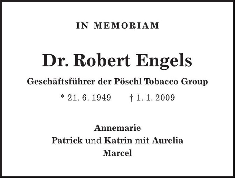 Traueranzeige Robert Engels