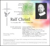 Traueranzeige Ralf Christl