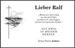 Traueranzeige Ralf Christl
