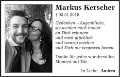 Traueranzeige Markus Kerscher